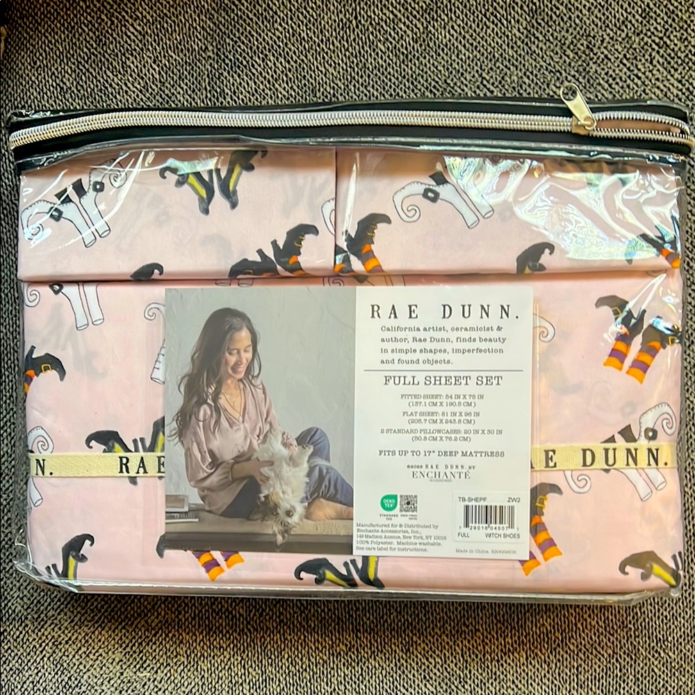 Rae Dunn Witch Boots Full Sheet set New